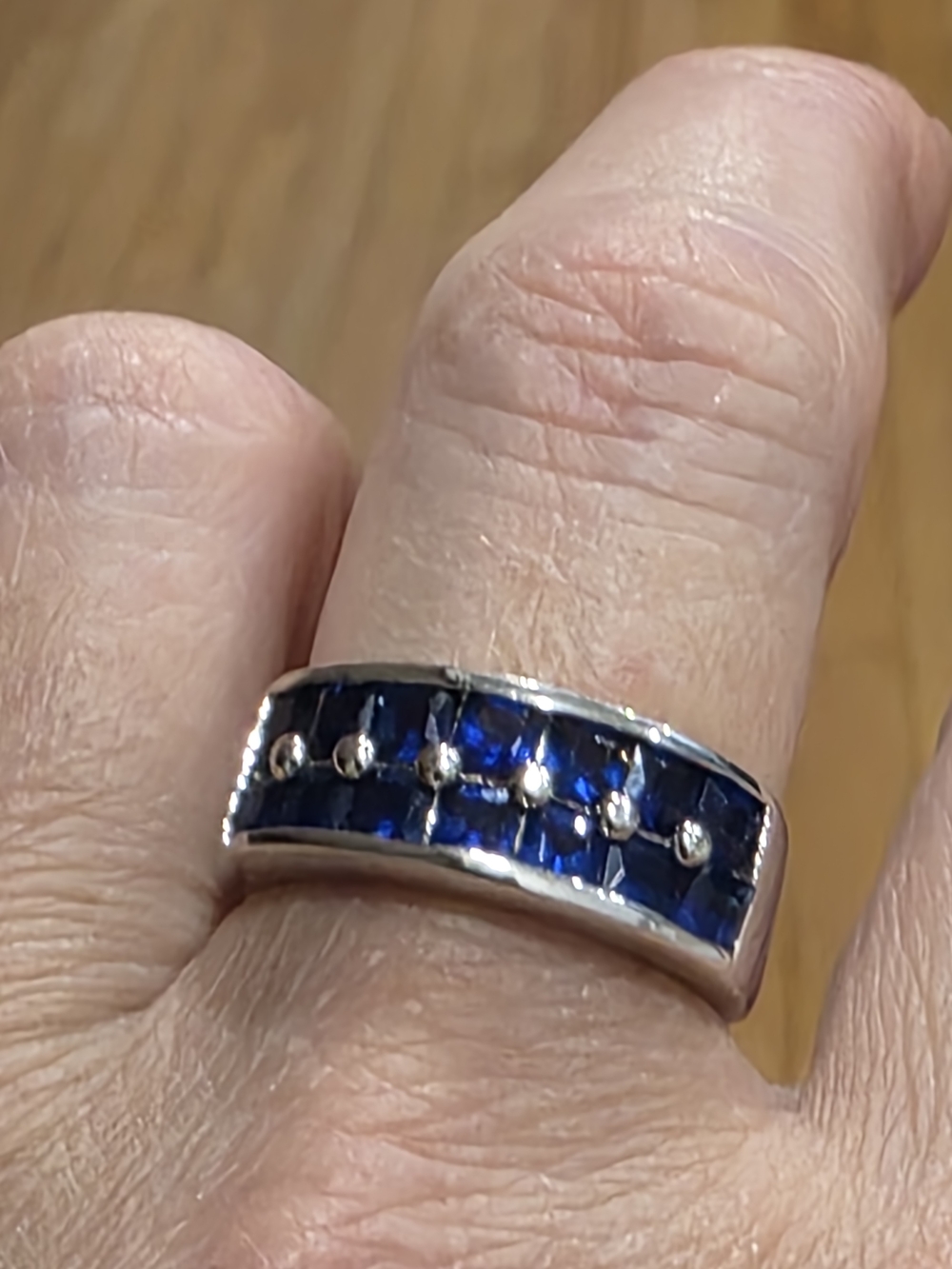 Sterling Silver Blue Sapphire Channel Band